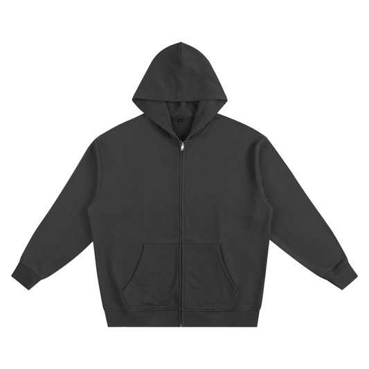 ZIPPERED HOODIE (BLACK)